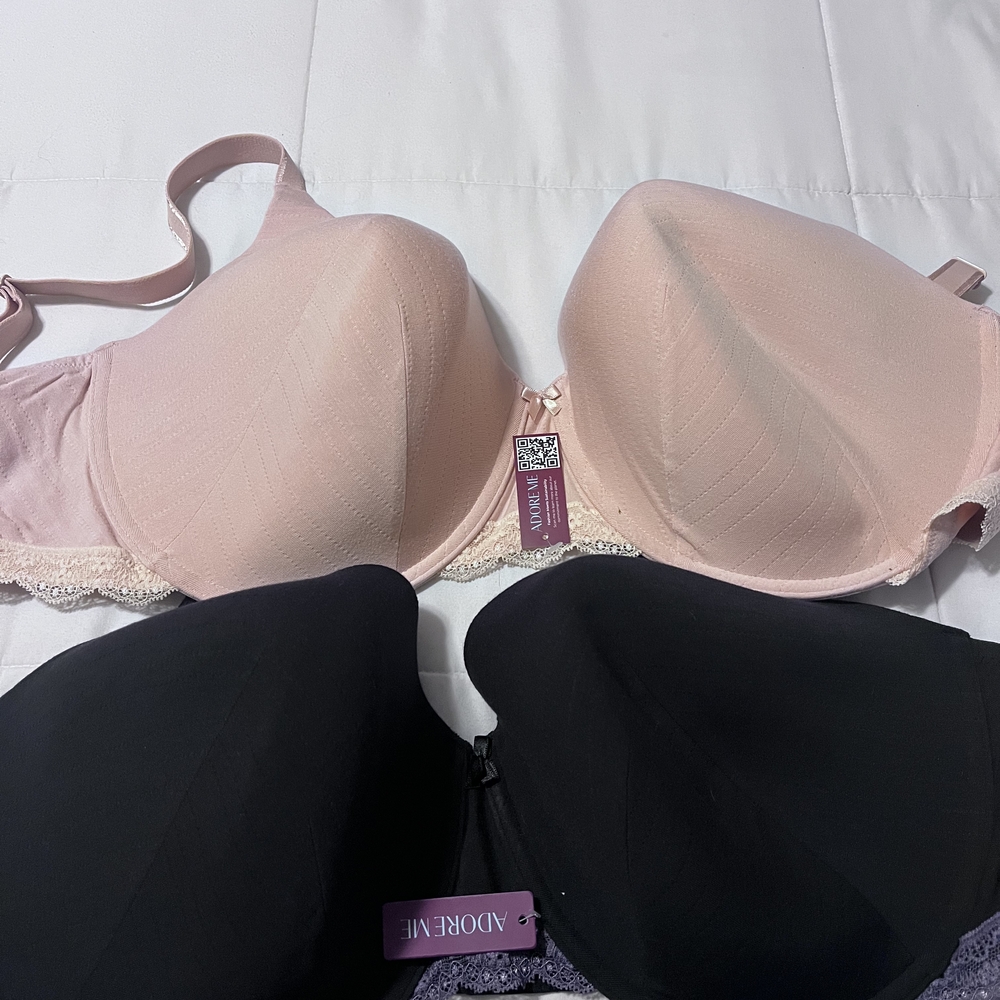 Adore Me Blush and Black Bra Duo